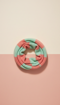Écharpe rayée menthe et corail