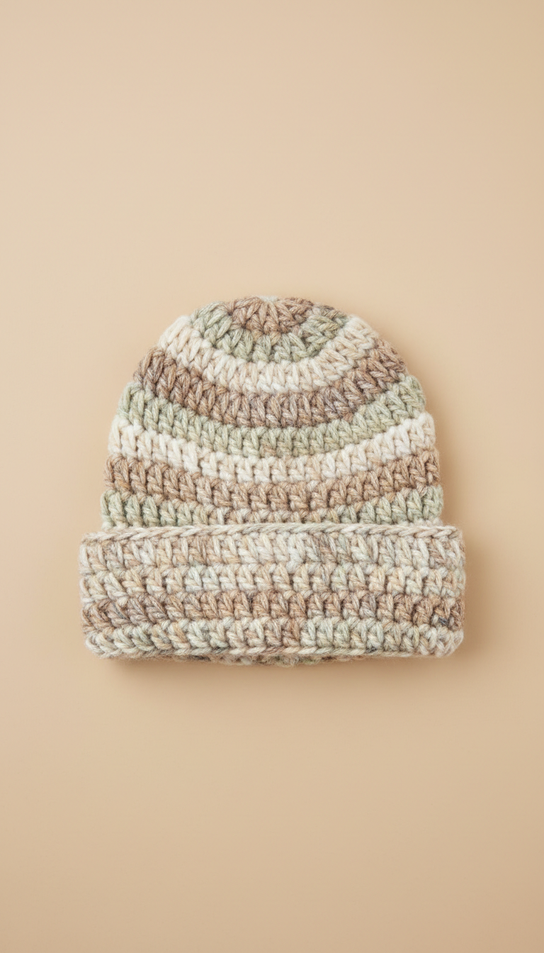 Bonnet crochet en pure laine mérinos