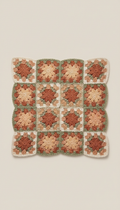Plaid granny square en pure laine artisanale
